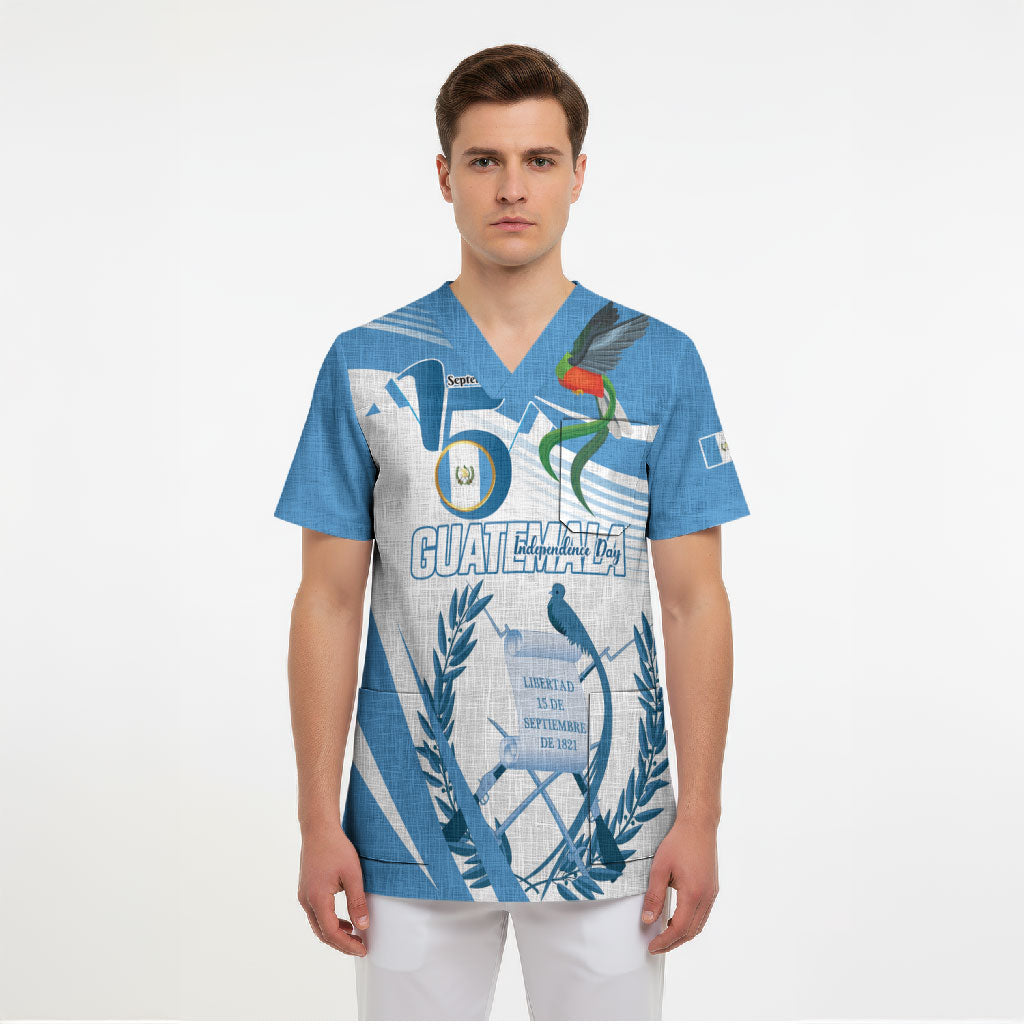 Personalized Guatemala 15 Septiembre 1821 Scrub Top Happy Independence Day