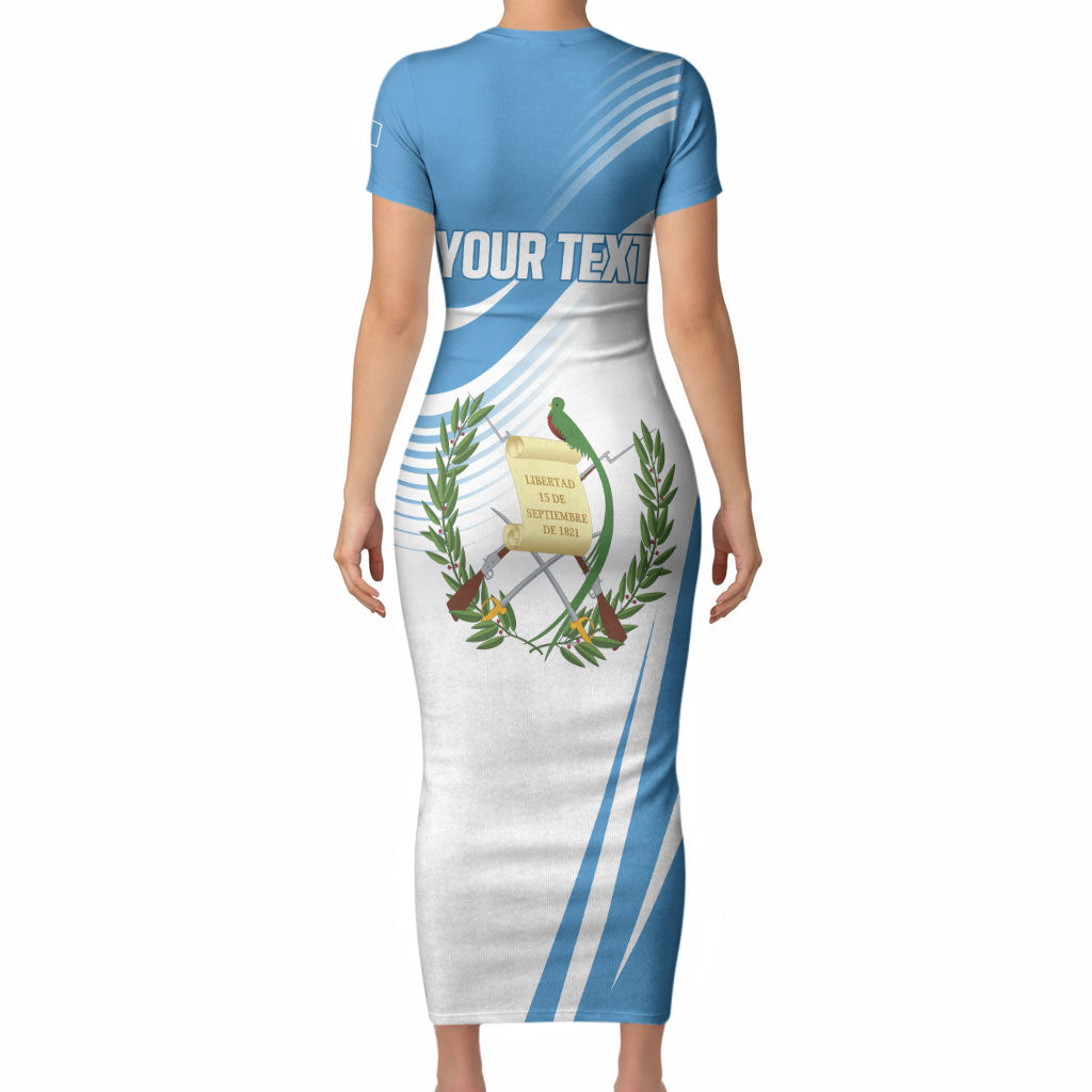 Personalized Guatemala 15 Septiembre 1821 Short Sleeve Bodycon Dress Happy Independence Day