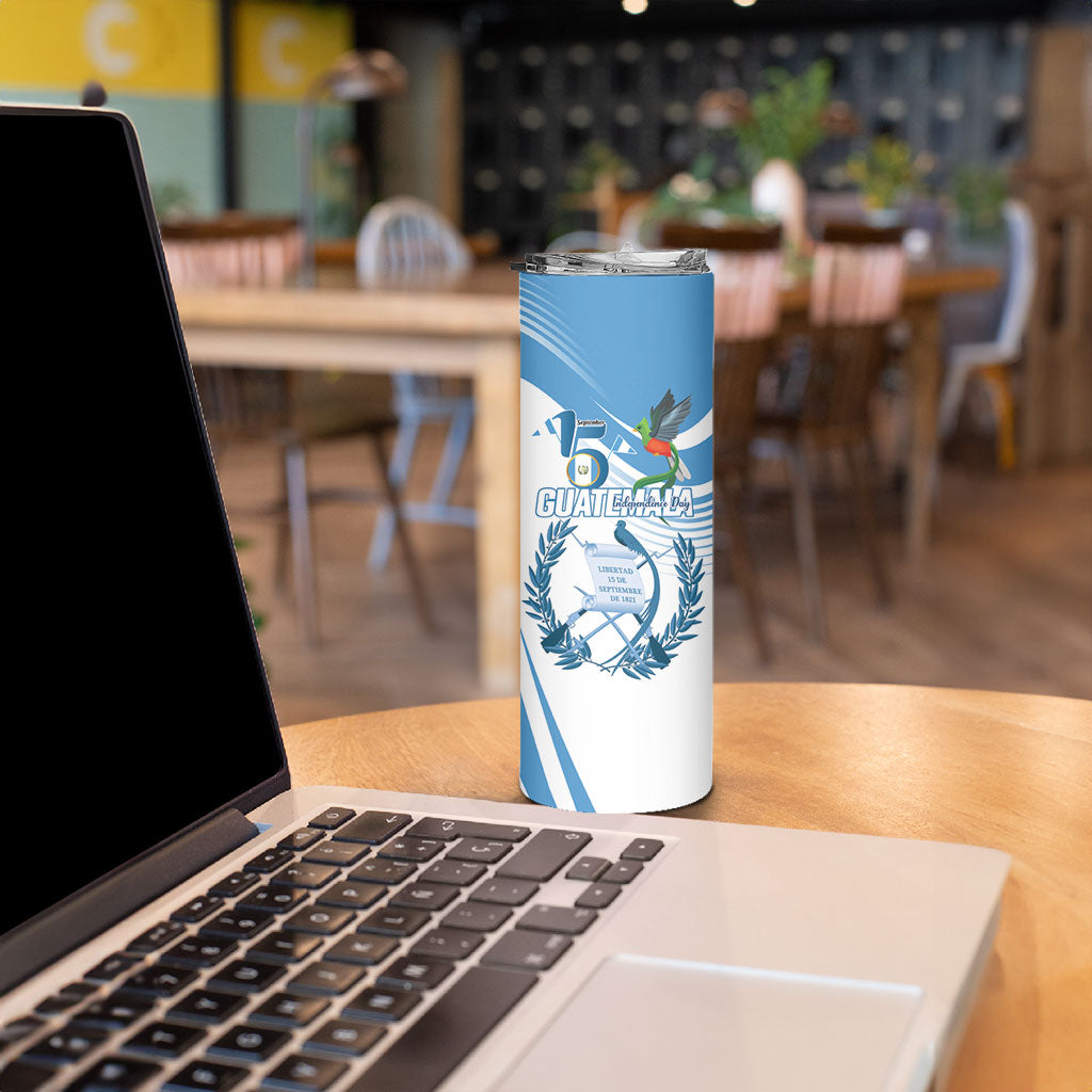 Personalized Guatemala 15 Septiembre 1821 Skinny Tumbler Happy Independence Day