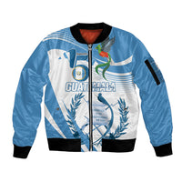 Personalized Guatemala 15 Septiembre 1821 Sleeve Zip Bomber Jacket Happy Independence Day