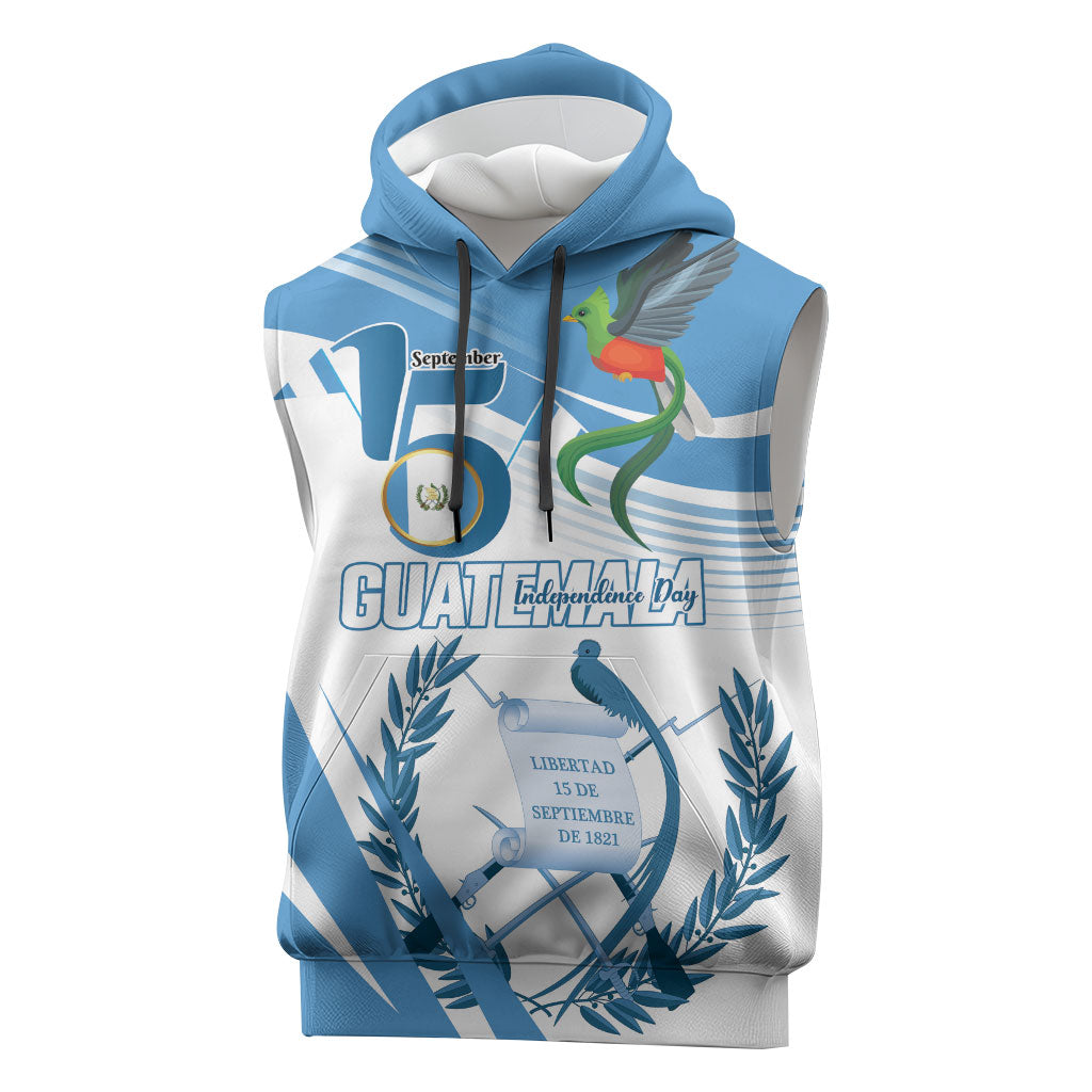Personalized Guatemala 15 Septiembre 1821 Sleeveless Hoodie Happy Independence Day