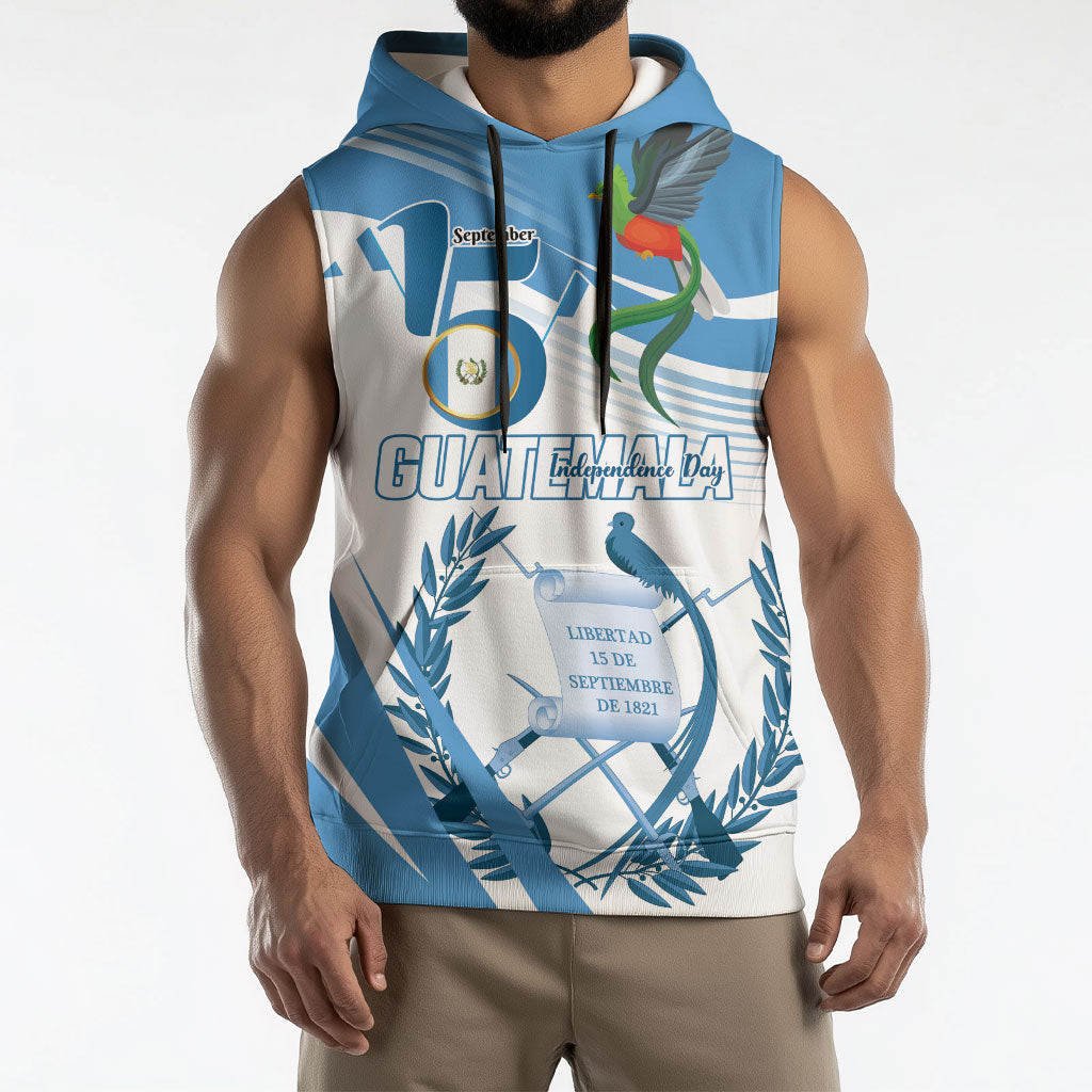 Personalized Guatemala 15 Septiembre 1821 Sleeveless Hoodie Happy Independence Day