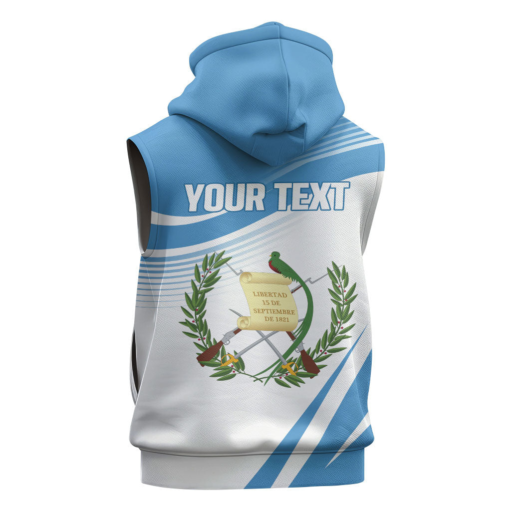 Personalized Guatemala 15 Septiembre 1821 Sleeveless Zip Hoodie Happy Independence Day