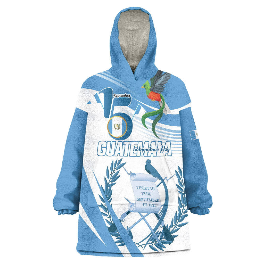 Personalized Guatemala 15 Septiembre 1821 Wearable Blanket Hoodie Happy Independence Day