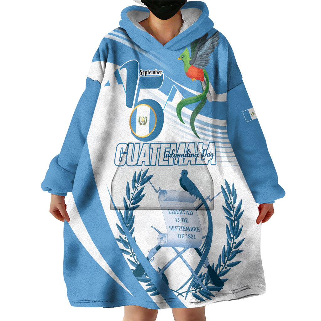 Personalized Guatemala 15 Septiembre 1821 Wearable Blanket Hoodie Happy Independence Day