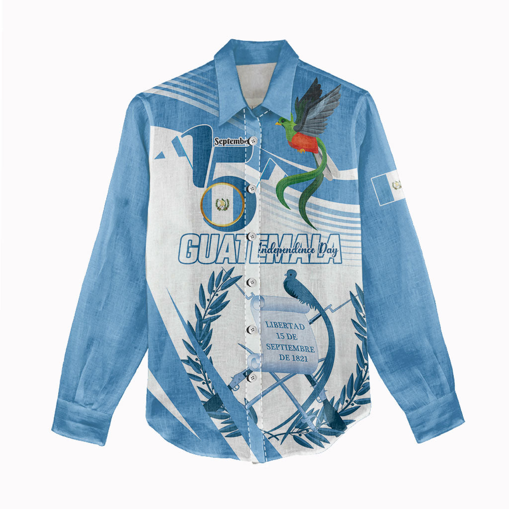 Personalized Guatemala 15 Septiembre 1821 Women Casual Shirt Happy Independence Day