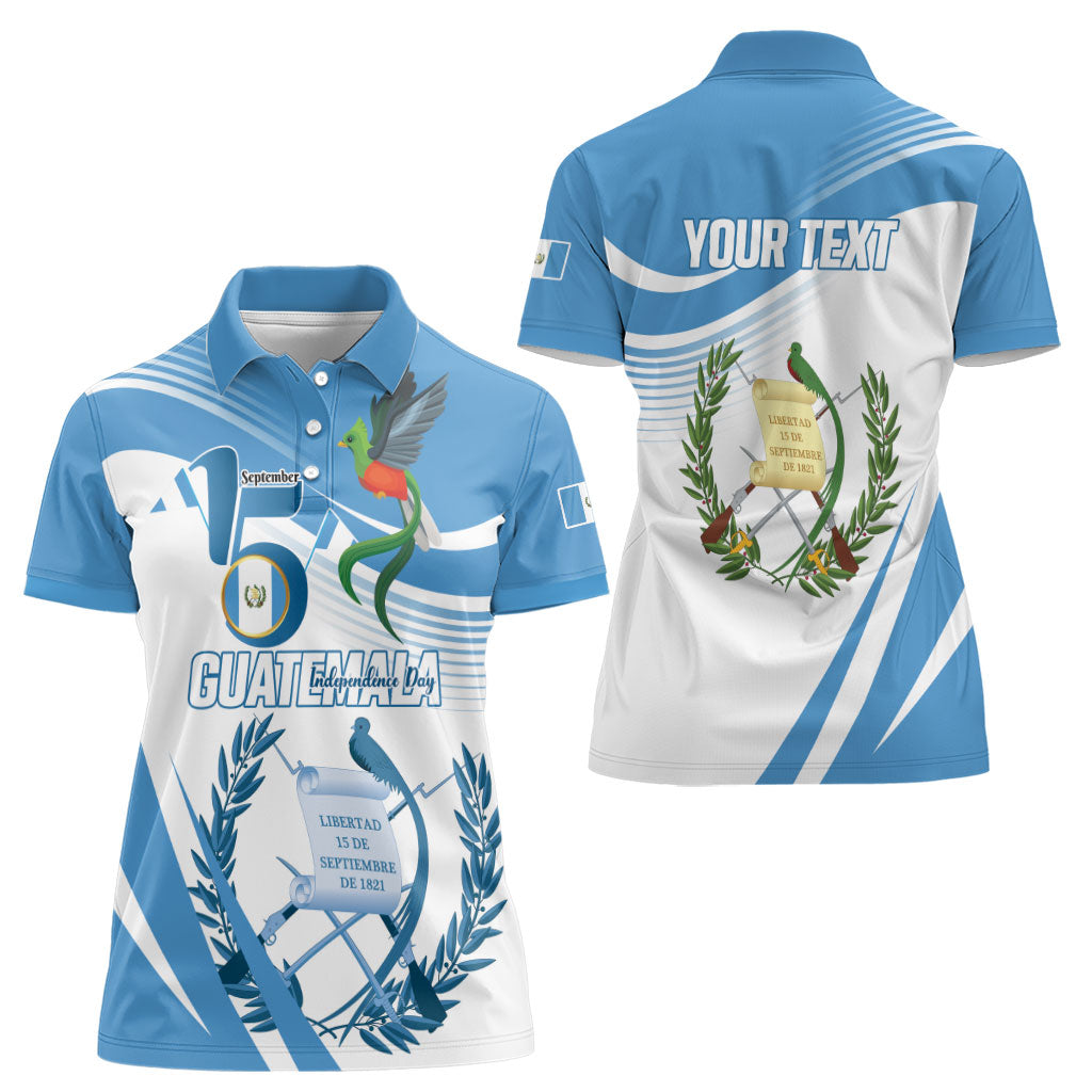 Personalized Guatemala 15 Septiembre 1821 Women Polo Shirt Happy Independence Day