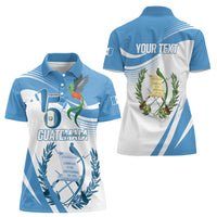 Personalized Guatemala 15 Septiembre 1821 Women Polo Shirt Happy Independence Day