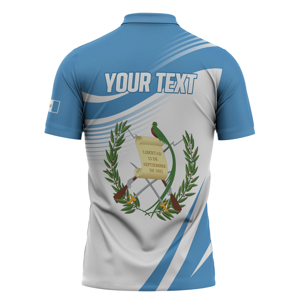 Personalized Guatemala 15 Septiembre 1821 Zipper Polo Shirt Happy Independence Day