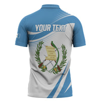 Personalized Guatemala 15 Septiembre 1821 Zipper Polo Shirt Happy Independence Day