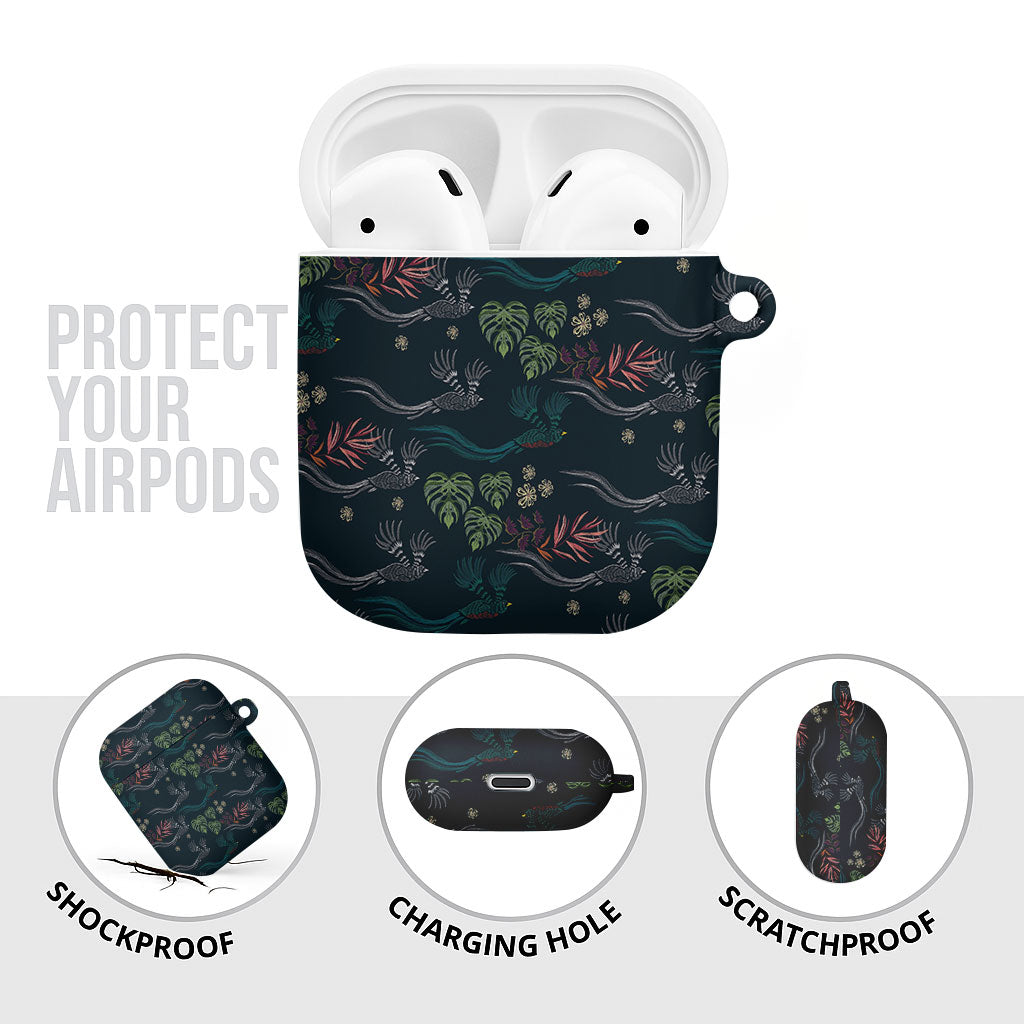 Guatemala Quetzal Bird Pattern AirPods Case Embroidery Effect