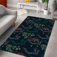 Guatemala Quetzal Bird Pattern Area Rug Embroidery Effect