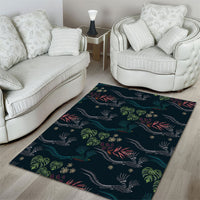 Guatemala Quetzal Bird Pattern Area Rug Embroidery Effect