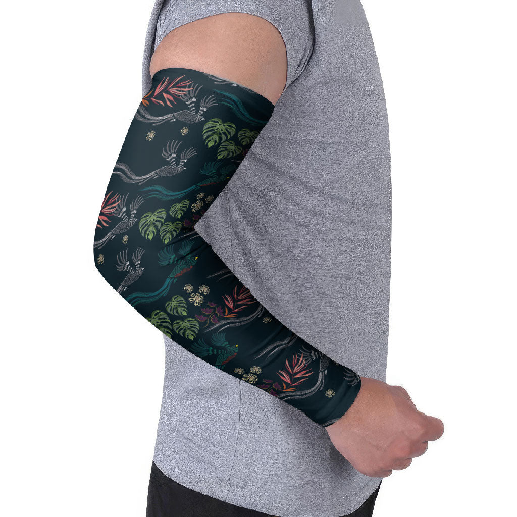 Guatemala Quetzal Bird Pattern Arm Sleeves Embroidery Effect