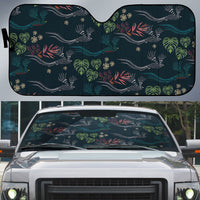 Guatemala Quetzal Bird Pattern Auto Sun Shade Embroidery Effect