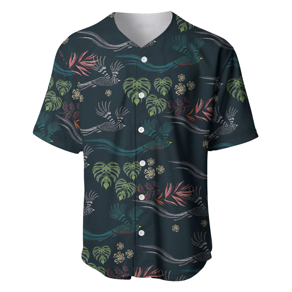 Guatemala Quetzal Bird Pattern Baseball Jersey Embroidery Effect