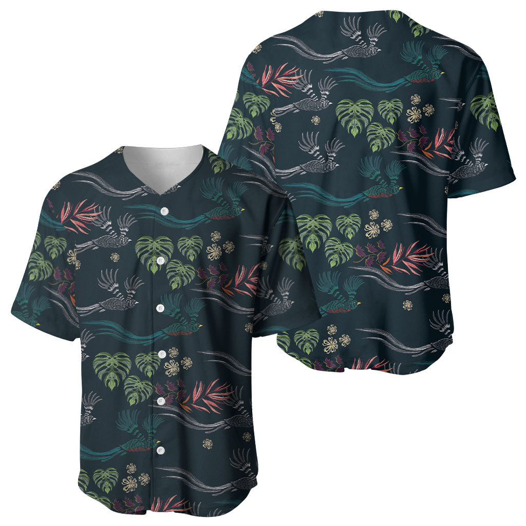 Guatemala Quetzal Bird Pattern Baseball Jersey Embroidery Effect