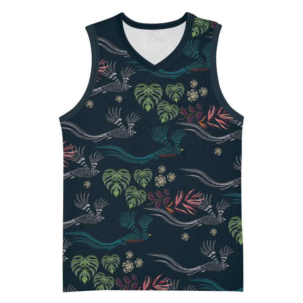 Guatemala Quetzal Bird Pattern Basketball Jersey Embroidery Effect
