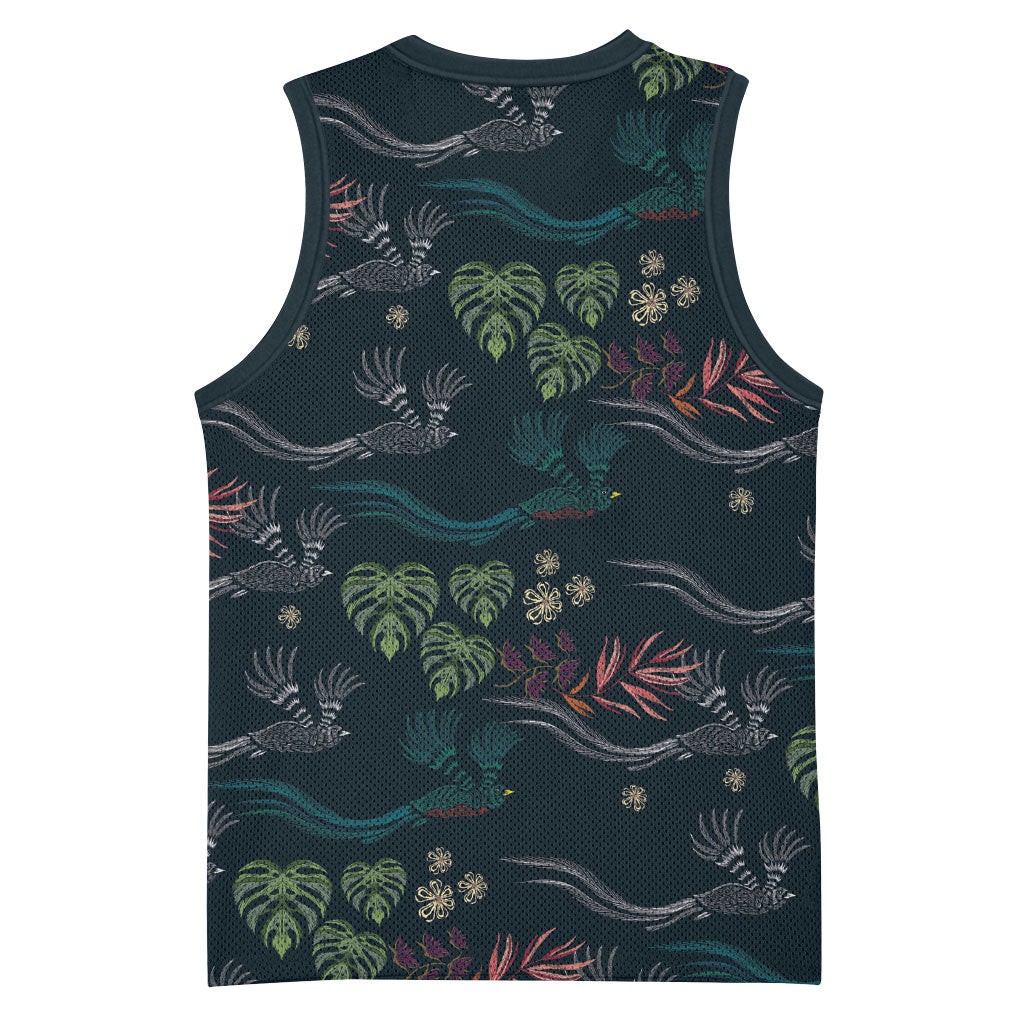 Guatemala Quetzal Bird Pattern Basketball Jersey Embroidery Effect