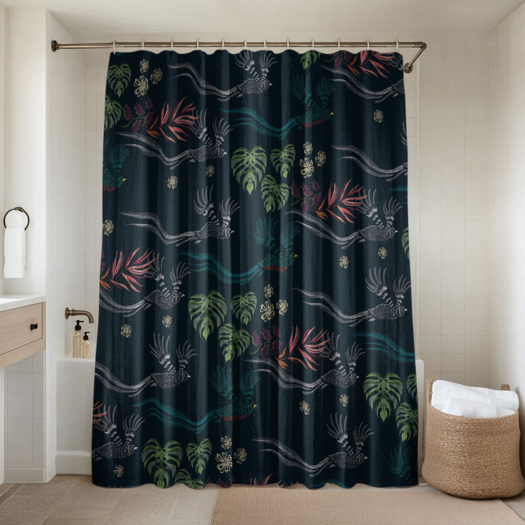 Guatemala Quetzal Bird Pattern Bathroom Set Embroidery Effect