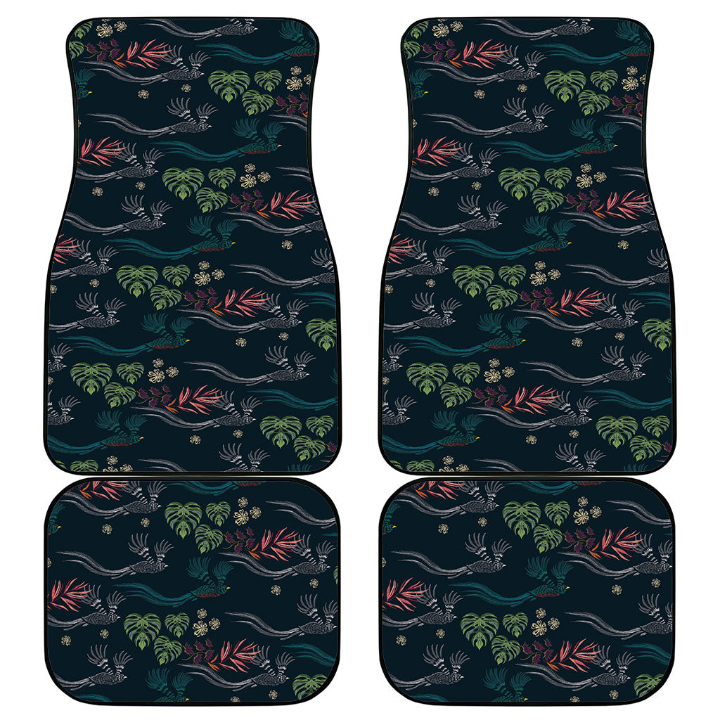 Guatemala Quetzal Bird Pattern Car Mats Embroidery Effect