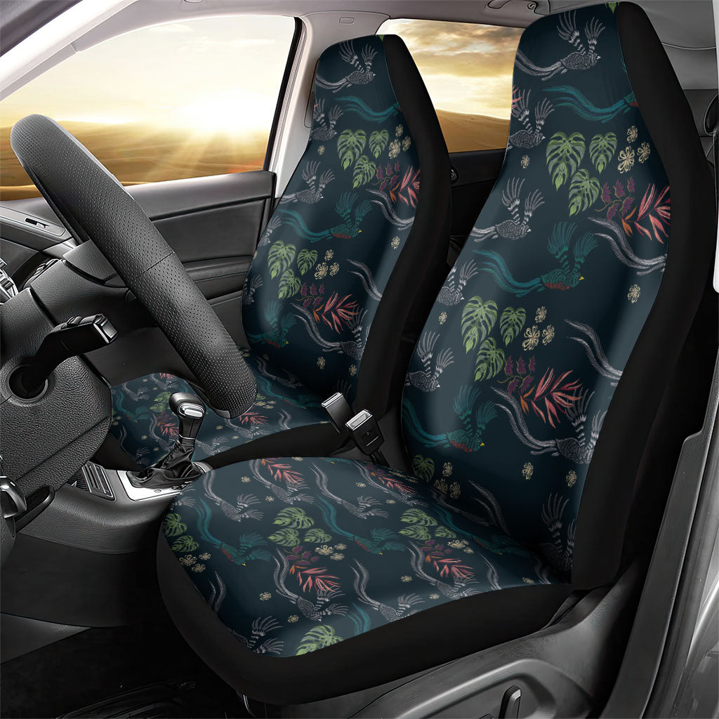 Guatemala Quetzal Bird Pattern Car Seat Cover Embroidery Effect