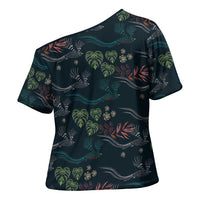 Guatemala Quetzal Bird Pattern Cross Shoulder Shirt Embroidery Effect