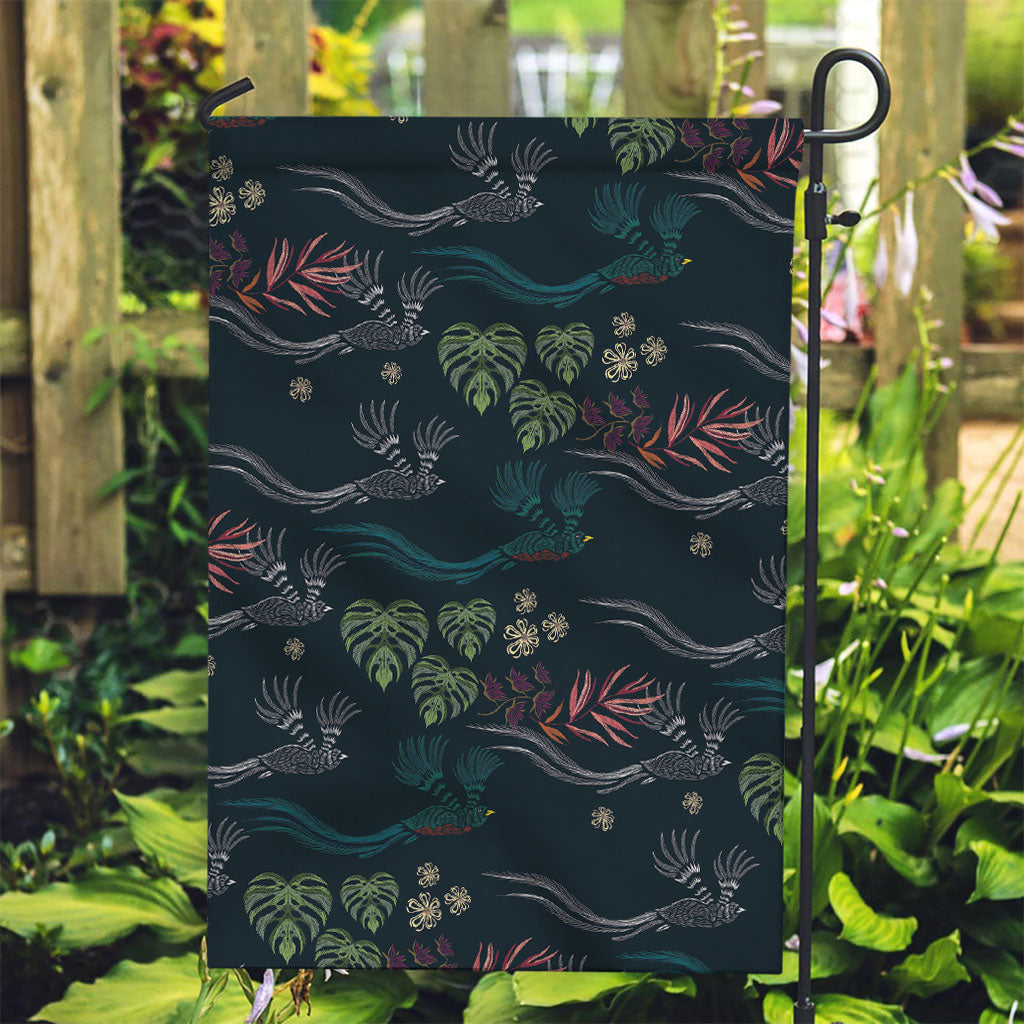 Guatemala Quetzal Bird Pattern Garden Flag Embroidery Effect