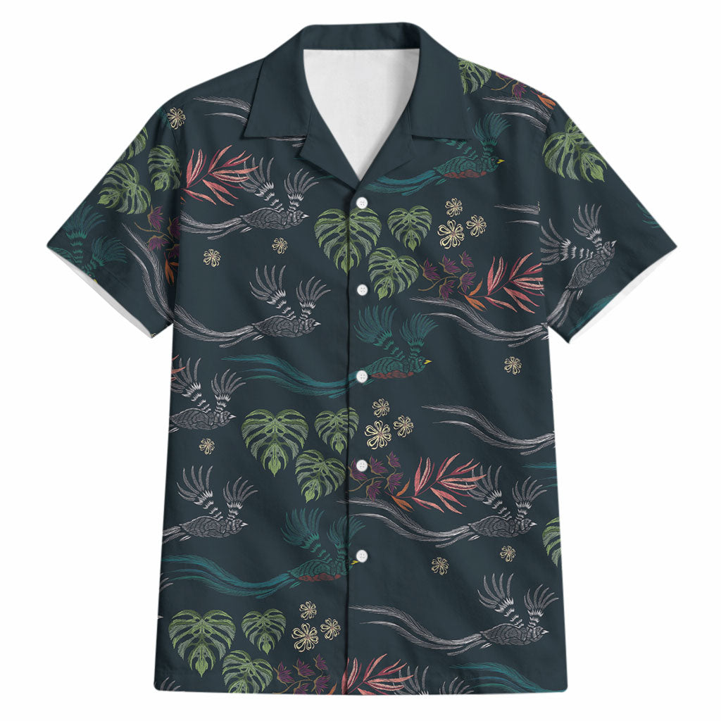Guatemala Quetzal Bird Pattern Hawaiian Shirt Embroidery Effect