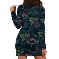 Guatemala Quetzal Bird Pattern Hoodie Dress Embroidery Effect