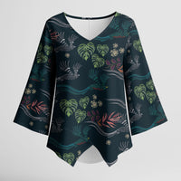 Guatemala Quetzal Bird Pattern Kimono Sleeve Blouse Embroidery Effect