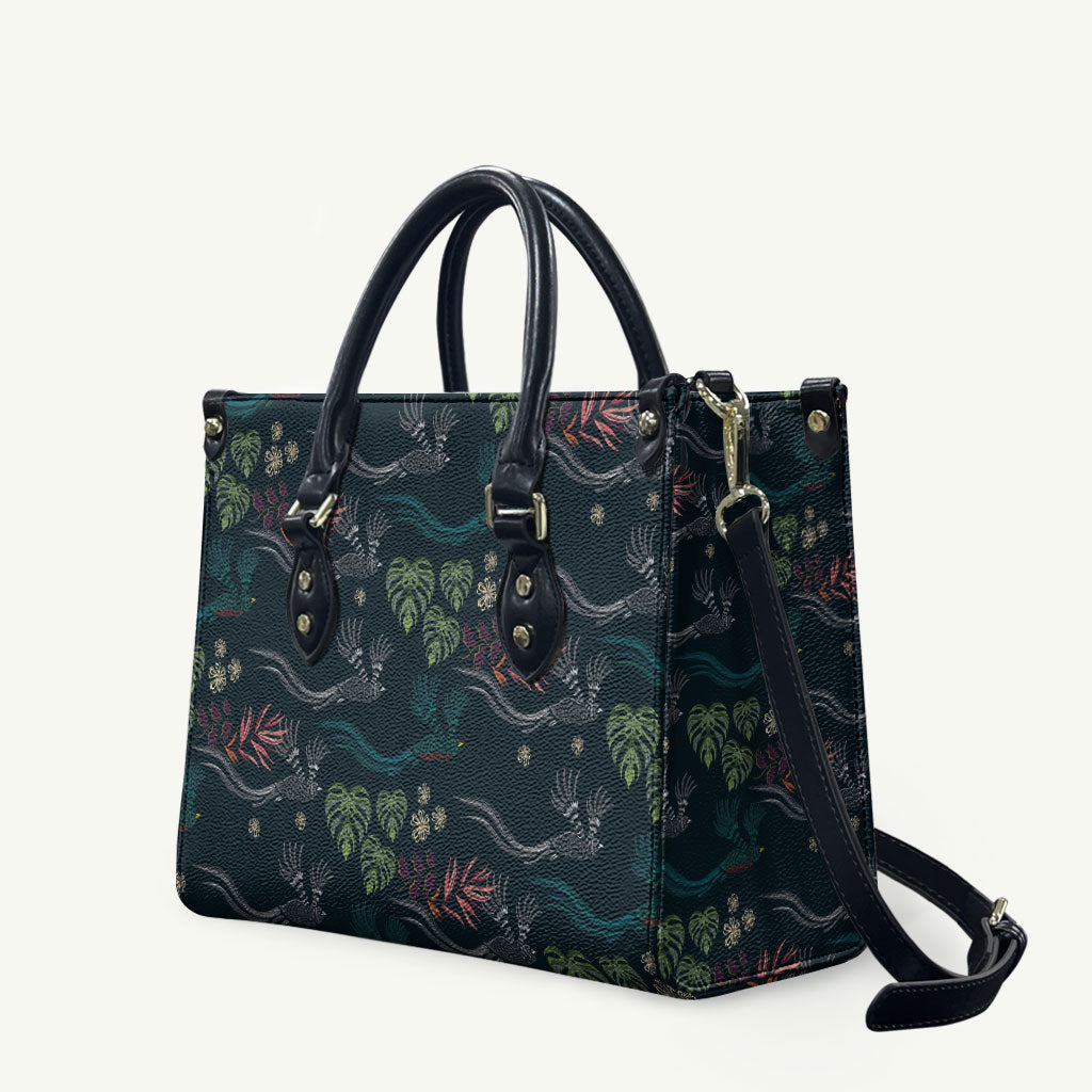 Guatemala Quetzal Bird Pattern Leather Bag Embroidery Effect