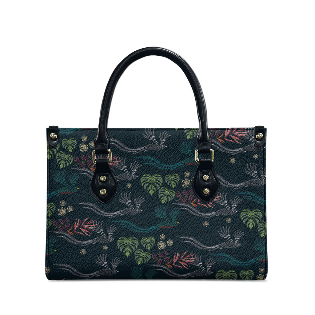 Guatemala Quetzal Bird Pattern Leather Bag Embroidery Effect