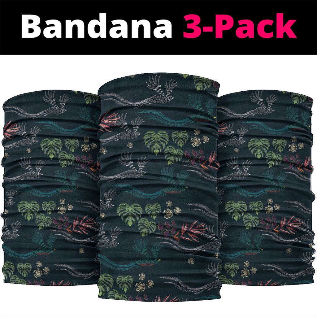 Guatemala Quetzal Bird Pattern Neck Gaiter Embroidery Effect