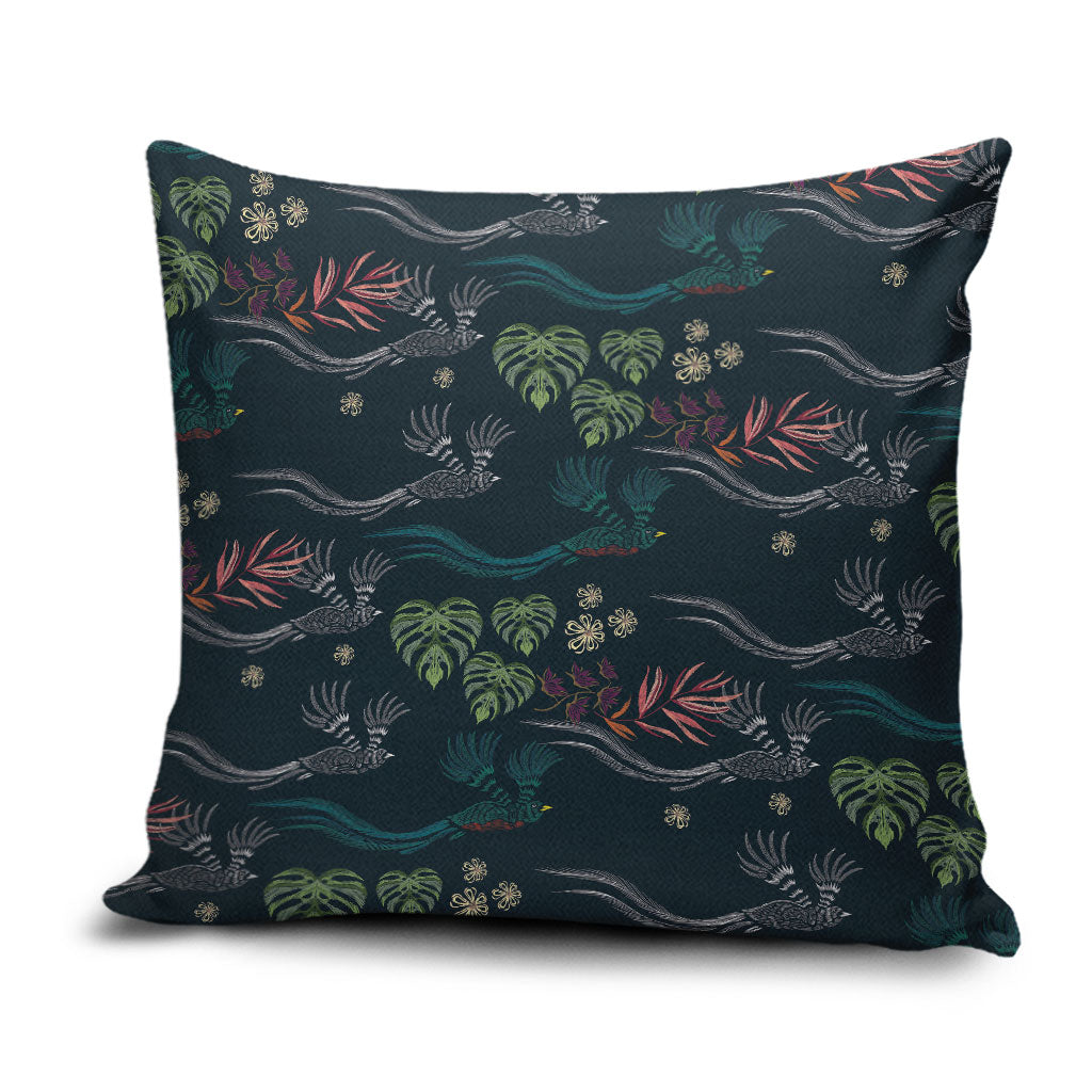 Guatemala Quetzal Bird Pattern Pillow Cover Embroidery Effect