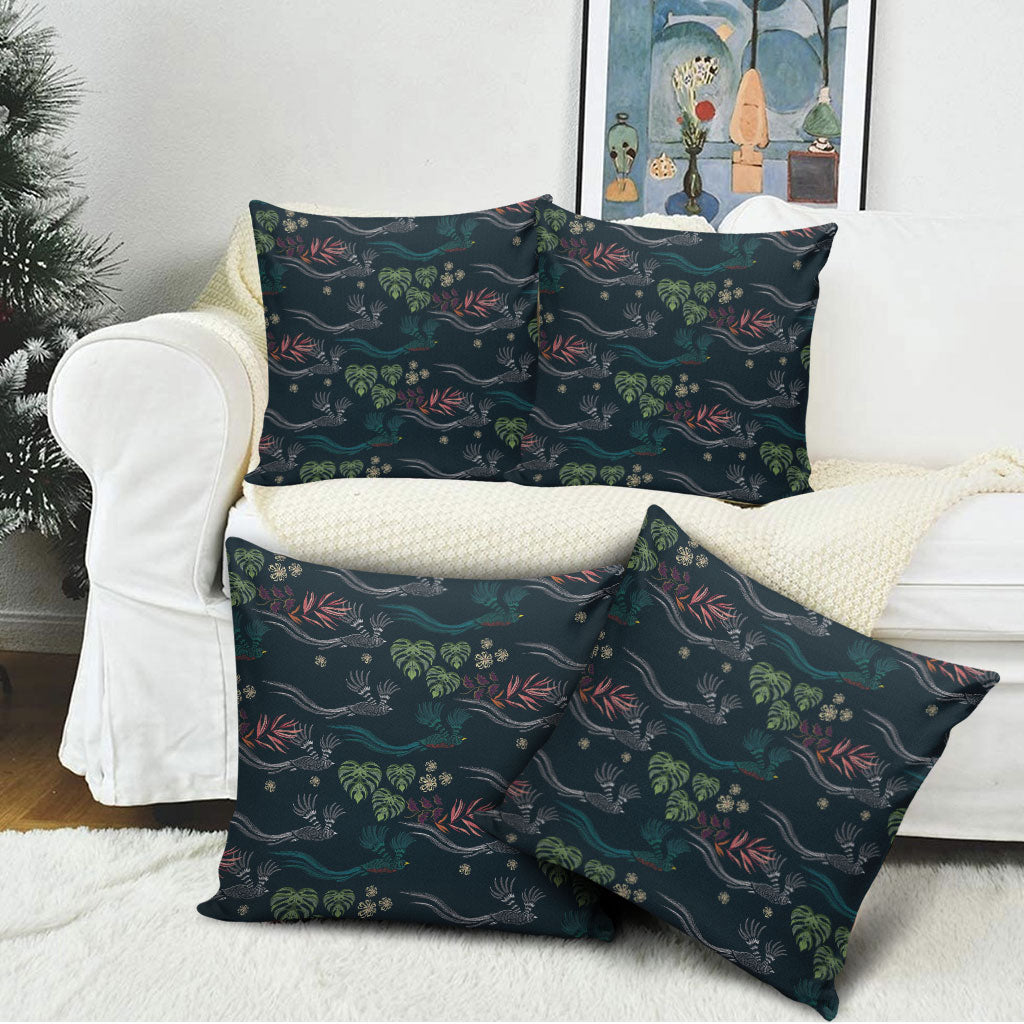 Guatemala Quetzal Bird Pattern Pillow Cover Embroidery Effect