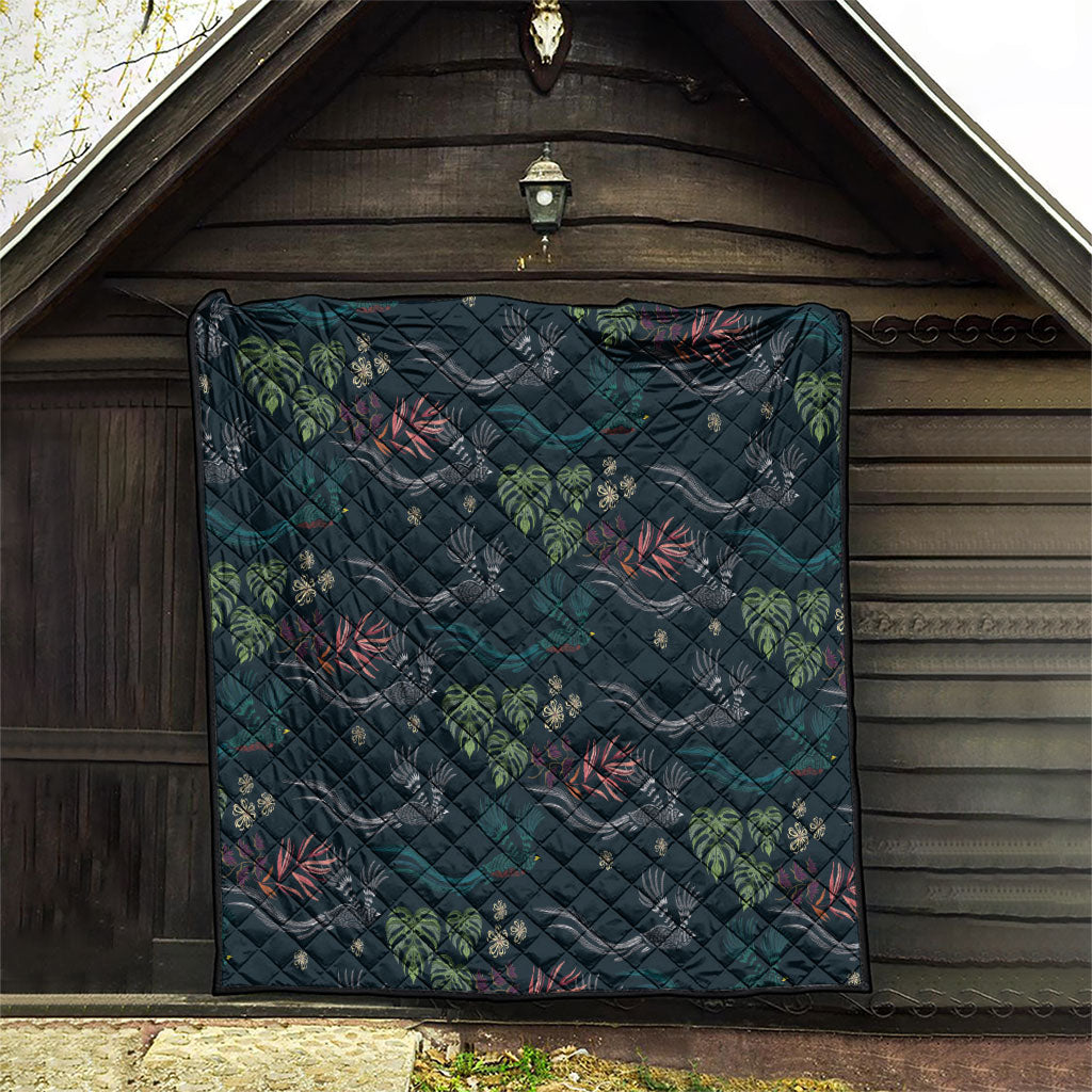 Guatemala Quetzal Bird Pattern Quilt Embroidery Effect