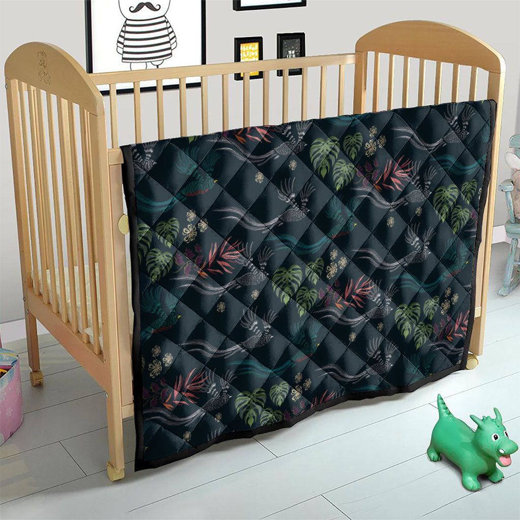 Guatemala Quetzal Bird Pattern Quilt Embroidery Effect