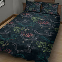 Guatemala Quetzal Bird Pattern Quilt Bed Set Embroidery Effect