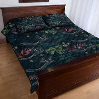 Guatemala Quetzal Bird Pattern Quilt Bed Set Embroidery Effect