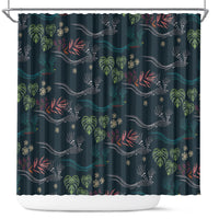 Guatemala Quetzal Bird Pattern Shower Curtain Embroidery Effect