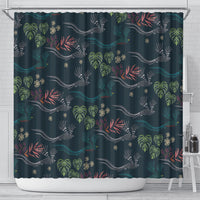 Guatemala Quetzal Bird Pattern Shower Curtain Embroidery Effect
