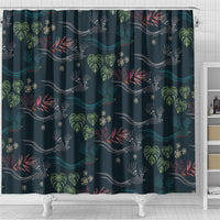 Guatemala Quetzal Bird Pattern Shower Curtain Embroidery Effect