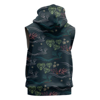 Guatemala Quetzal Bird Pattern Sleeveless Hoodie Embroidery Effect