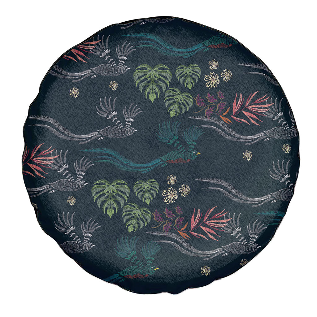 Guatemala Quetzal Bird Pattern Spare Tire Cover Embroidery Effect