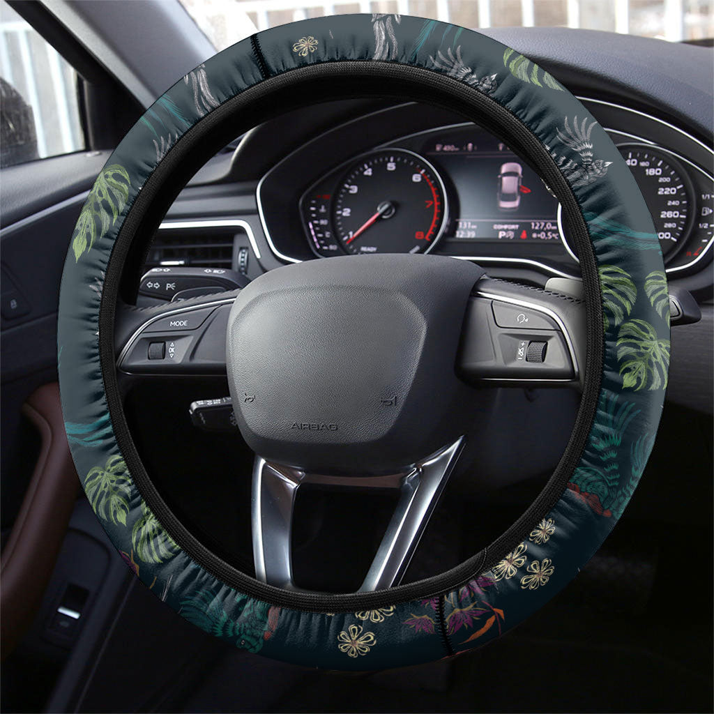 Guatemala Quetzal Bird Pattern Steering Wheel Cover Embroidery Effect