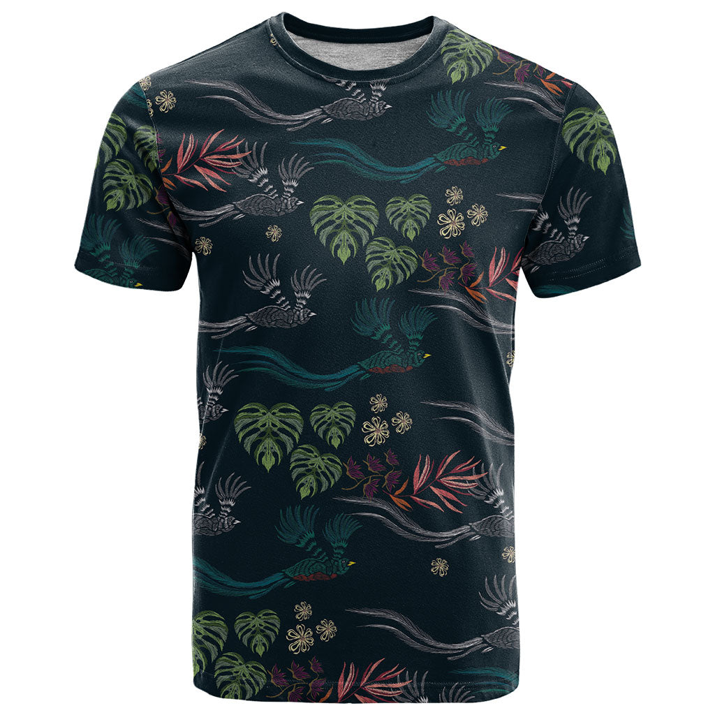 Guatemala Quetzal Bird Pattern T Shirt Embroidery Effect