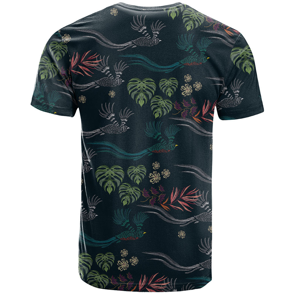 Guatemala Quetzal Bird Pattern T Shirt Embroidery Effect