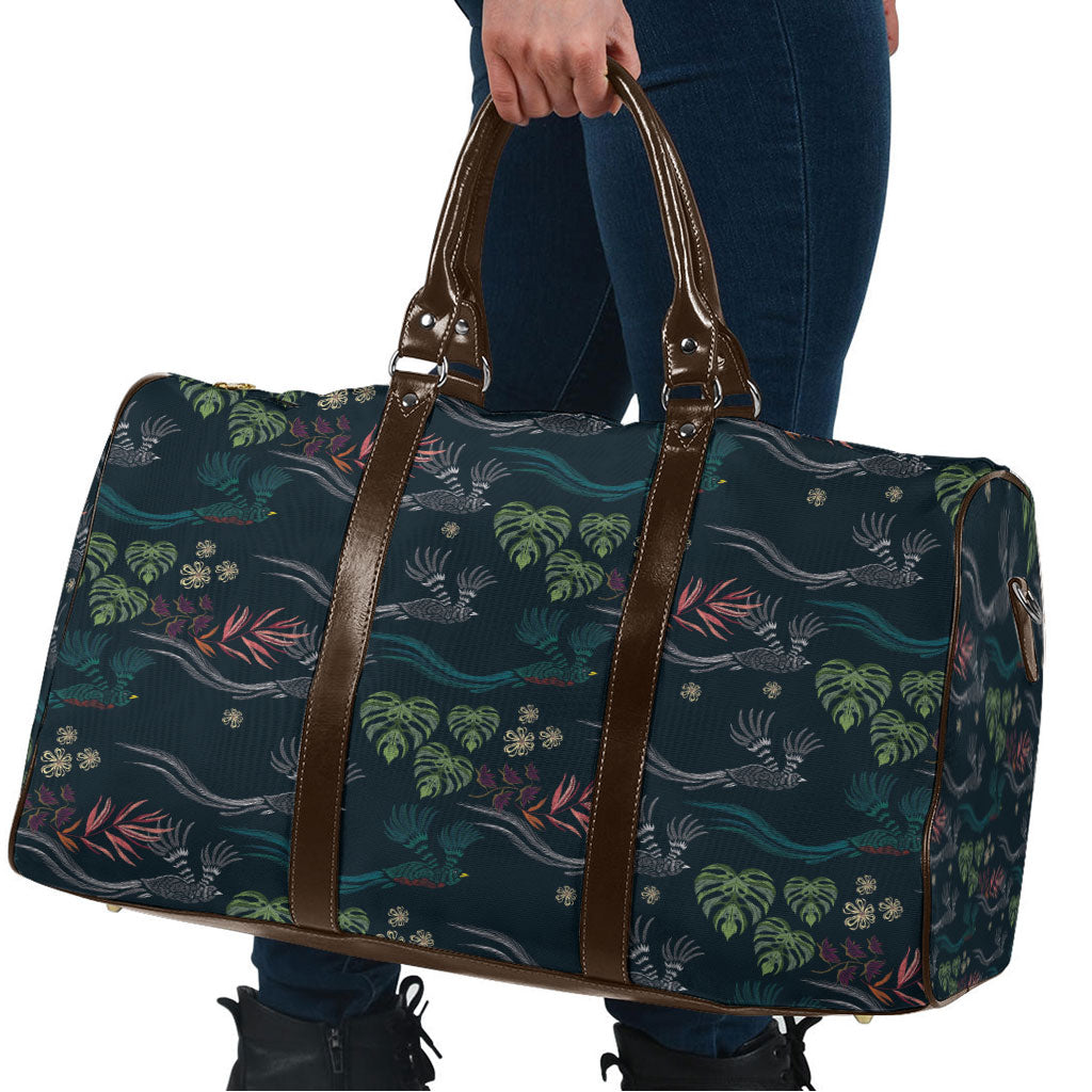 Guatemala Quetzal Bird Pattern Travel Bag Embroidery Effect