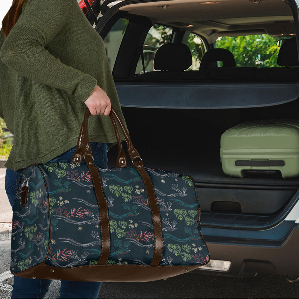 Guatemala Quetzal Bird Pattern Travel Bag Embroidery Effect
